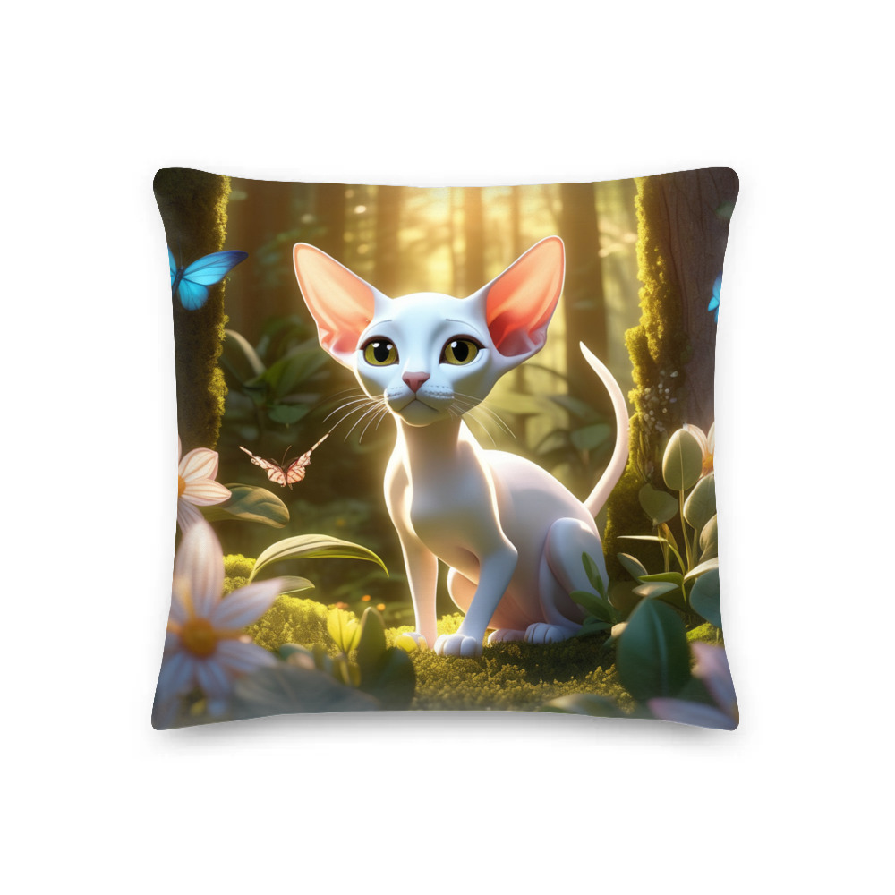 PugMug Custom White Sphynx Cat Premium Pillow
