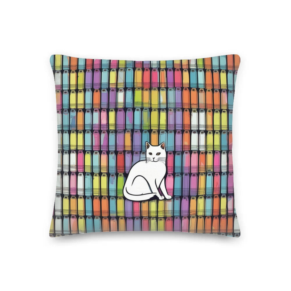 PugMug Custom White Companion Cat Premium Pillow