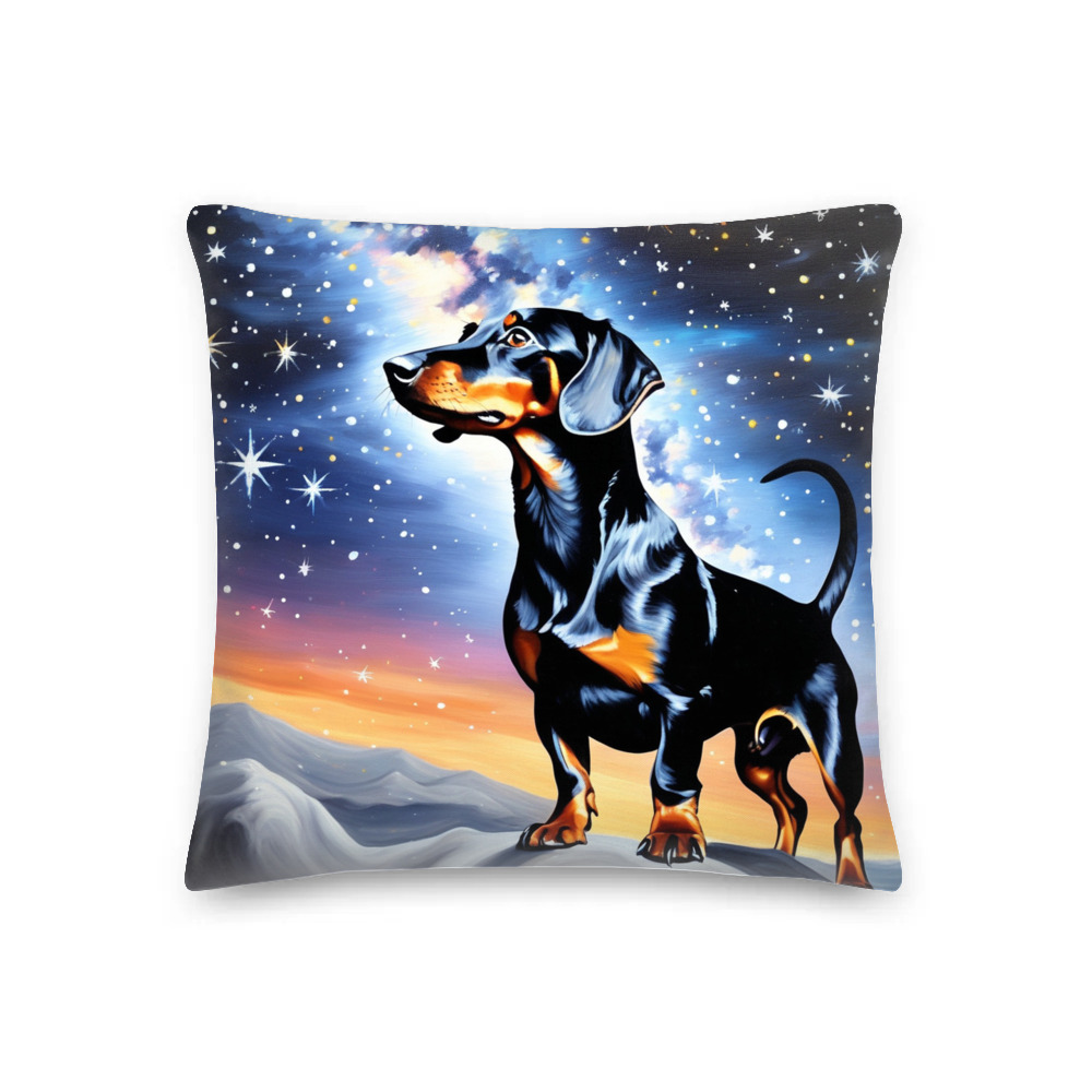 PugMug Custom Black Dachshund Premium Pillow