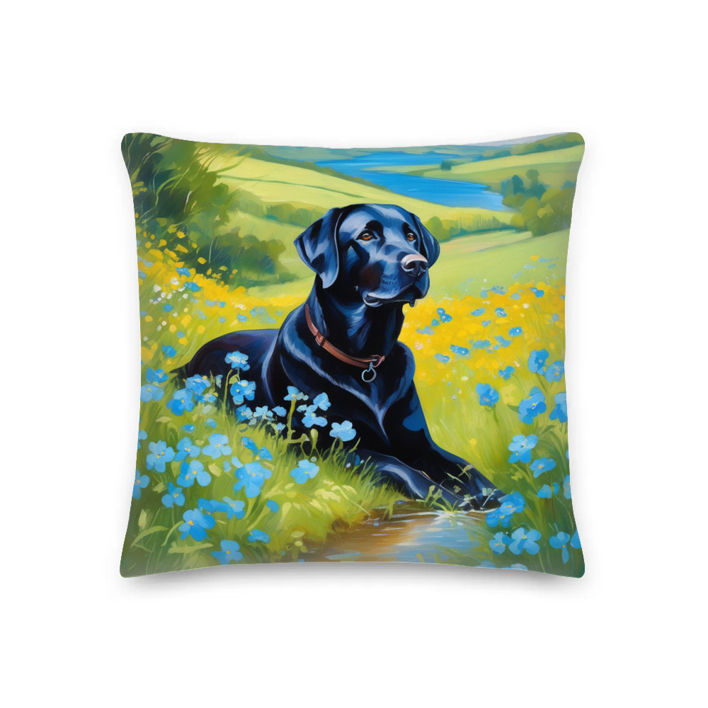 PugMug Custom Black Labrador Retriever Premium Pillow