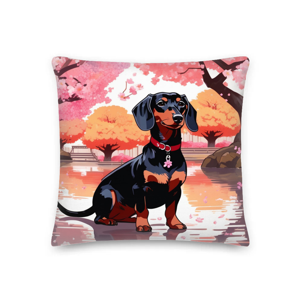 PugMug Custom Black Dachshund Premium Pillow