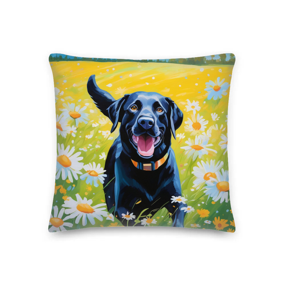 PugMug Custom Black Labrador Retriever Premium Pillow