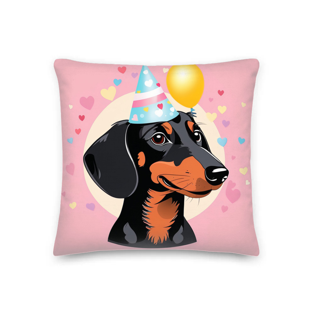 PugMug Custom Black Dachshund Premium Pillow