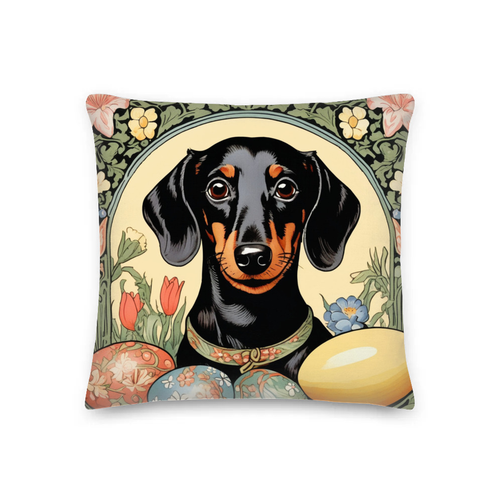 PugMug Custom Black Dachshund Premium Pillow