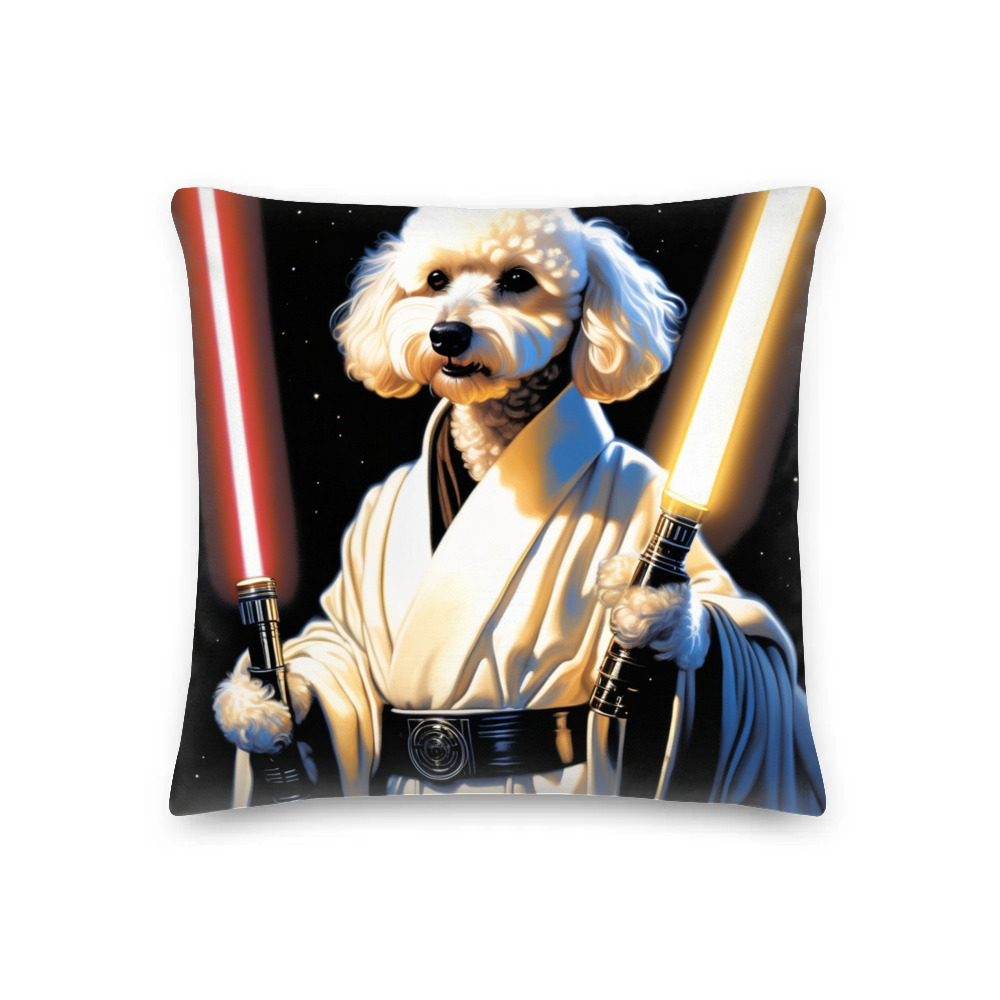 PugMug Custom White Poodle Premium Pillow