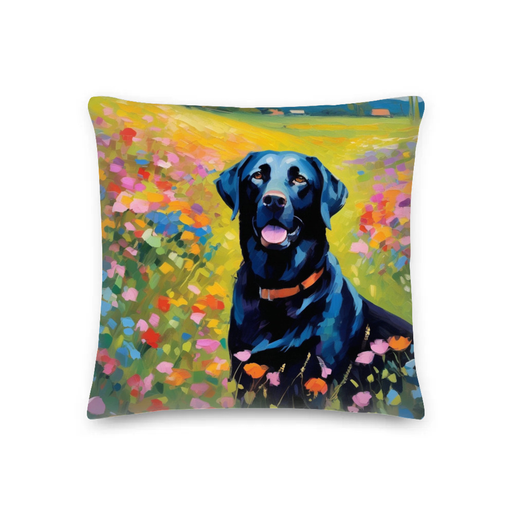 PugMug Custom Black Labrador Retriever Premium Pillow