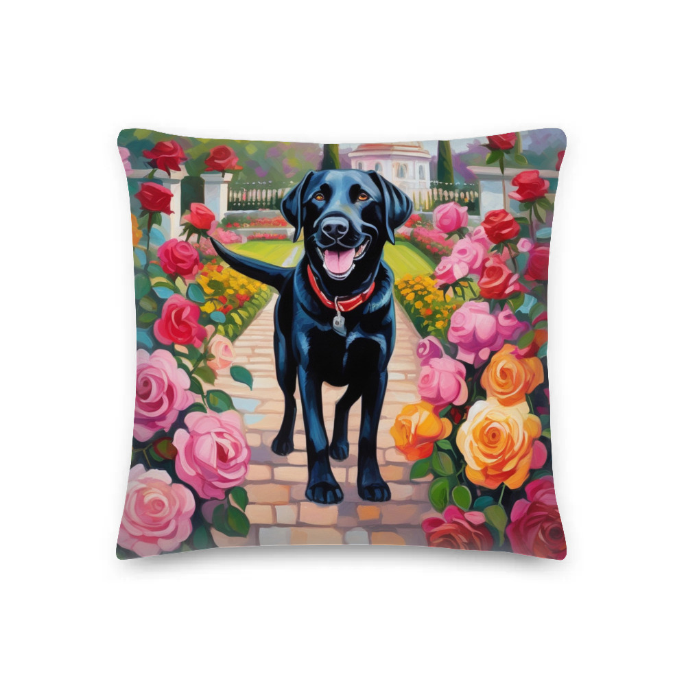 PugMug Custom Black Labrador Retriever Premium Pillow