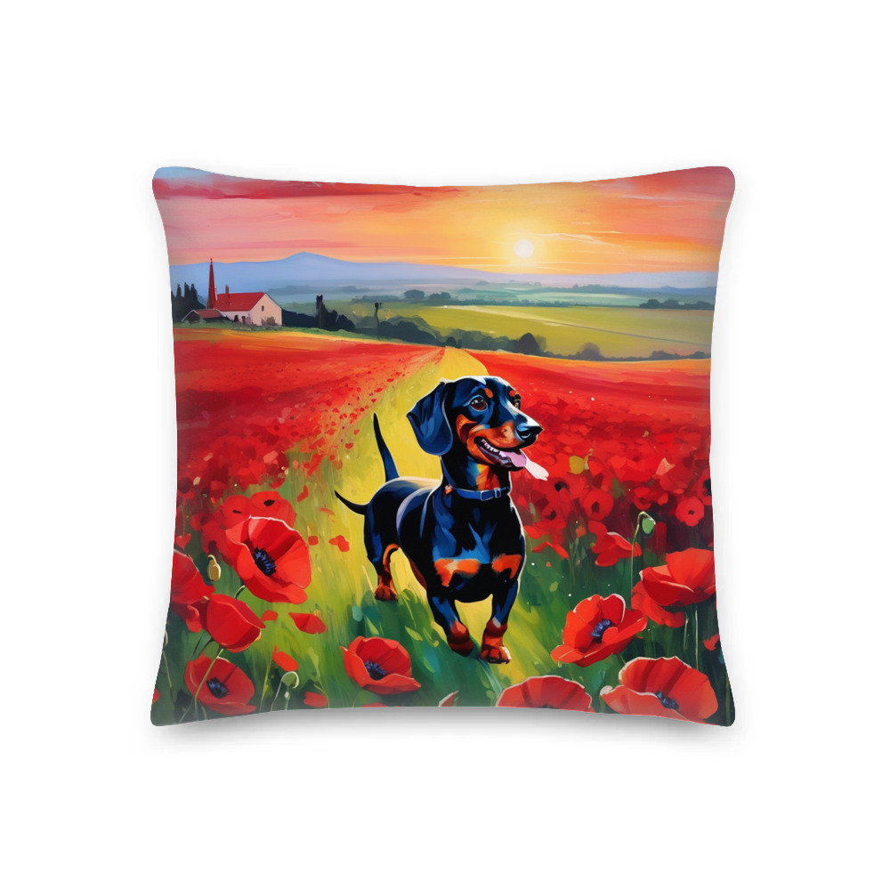 PugMug Custom Black Dachshund Premium Pillow