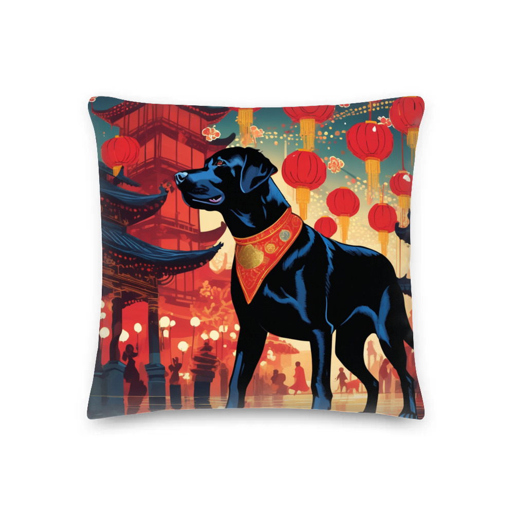 PugMug Custom Black Labrador Retriever Premium Pillow