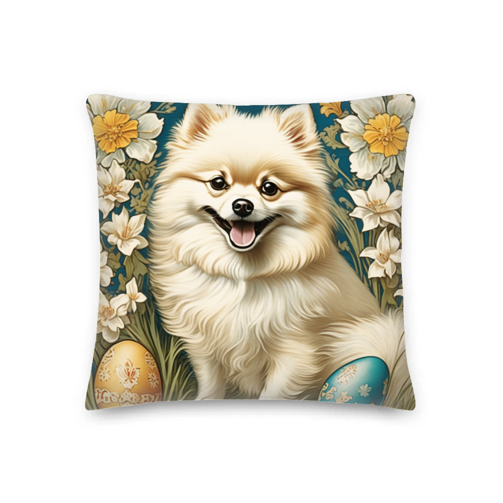 PugMug Custom White Pomeranian Premium Pillow