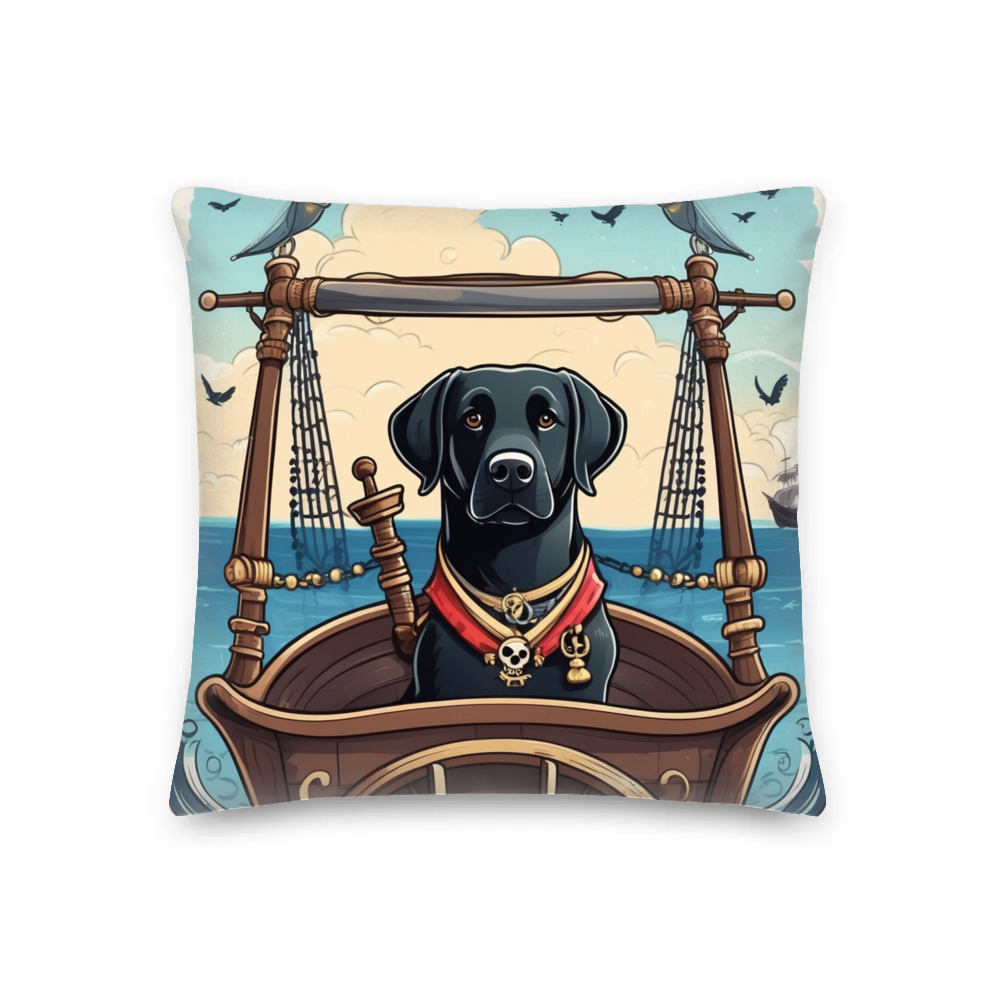 PugMug Custom Black Labrador Retriever Premium Pillow