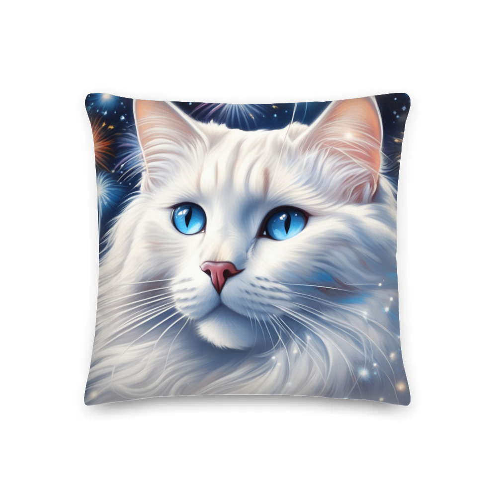 PugMug Custom White Ragdoll Cat Premium Pillow
