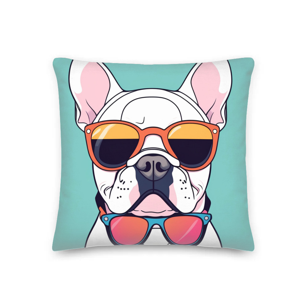 PugMug Custom White French Bulldog Premium Pillow