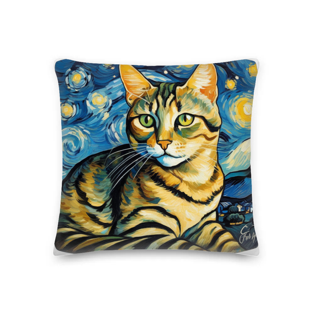 PugMug Custom Tabby Companion Cat Premium Pillow