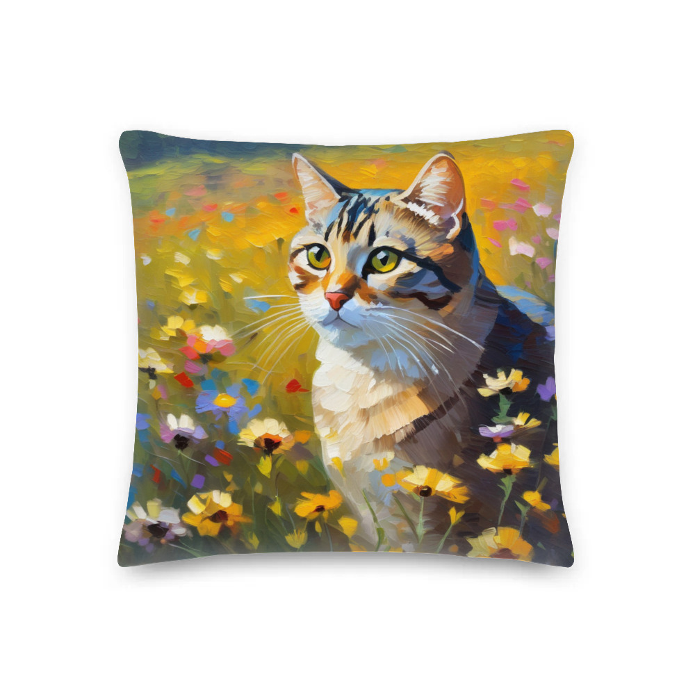 PugMug Custom Tabby American Shorthair Cat Premium Pillow