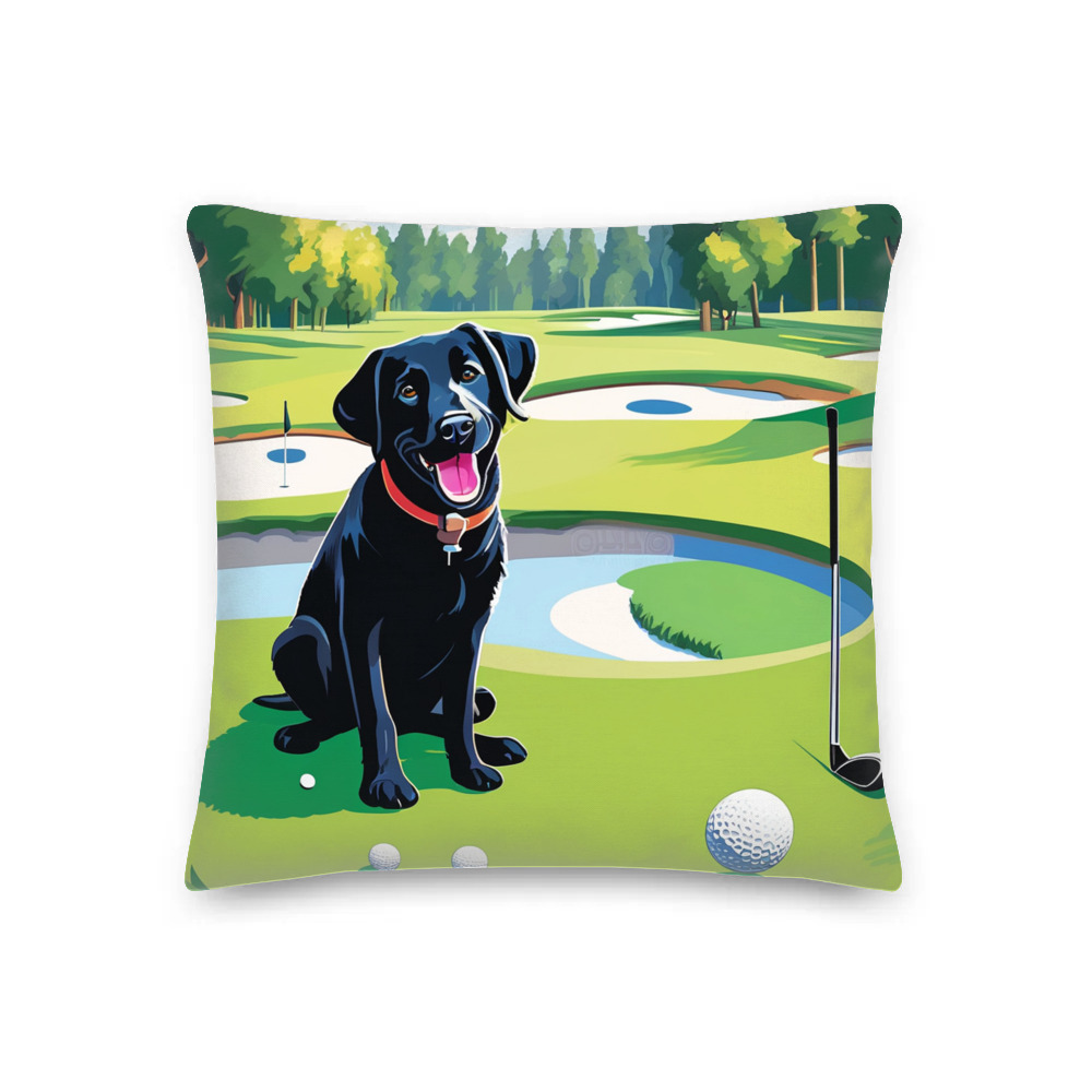 PugMug Custom Black Labrador Retriever Premium Pillow