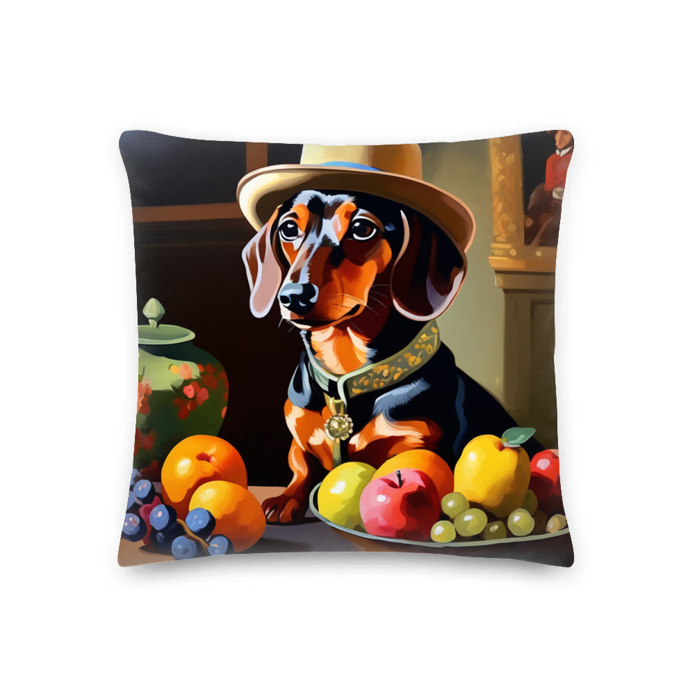 PugMug Custom Tan Dachshund Premium Pillow