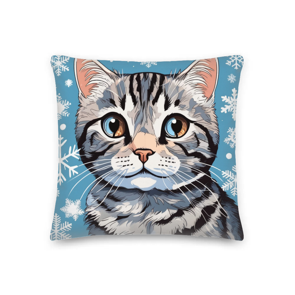 PugMug Custom Tabby Scottish Fold Cat Premium Pillow