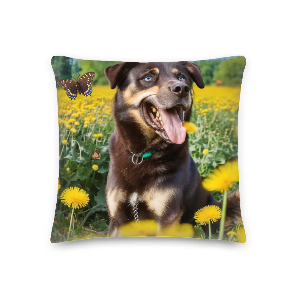 PugMug Custom Blue Premium Pillow