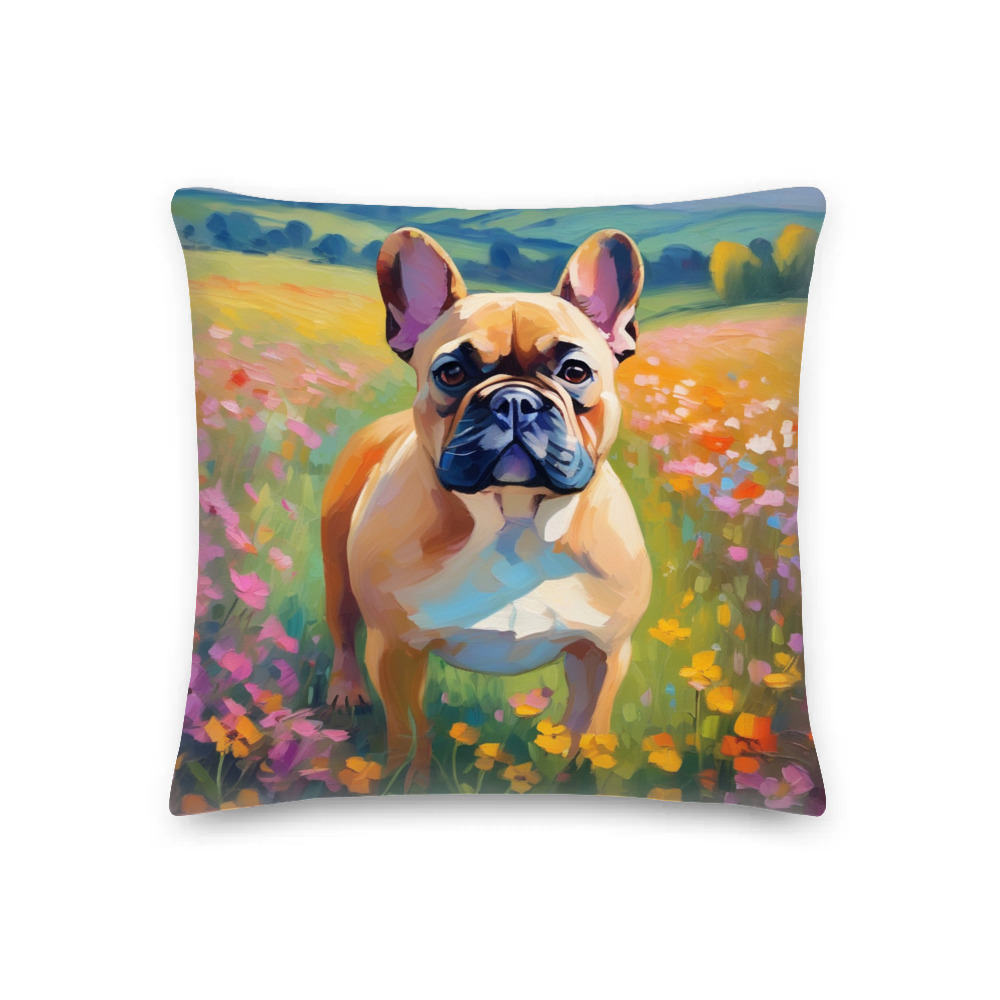 PugMug Custom Tan French Bulldog Premium Pillow
