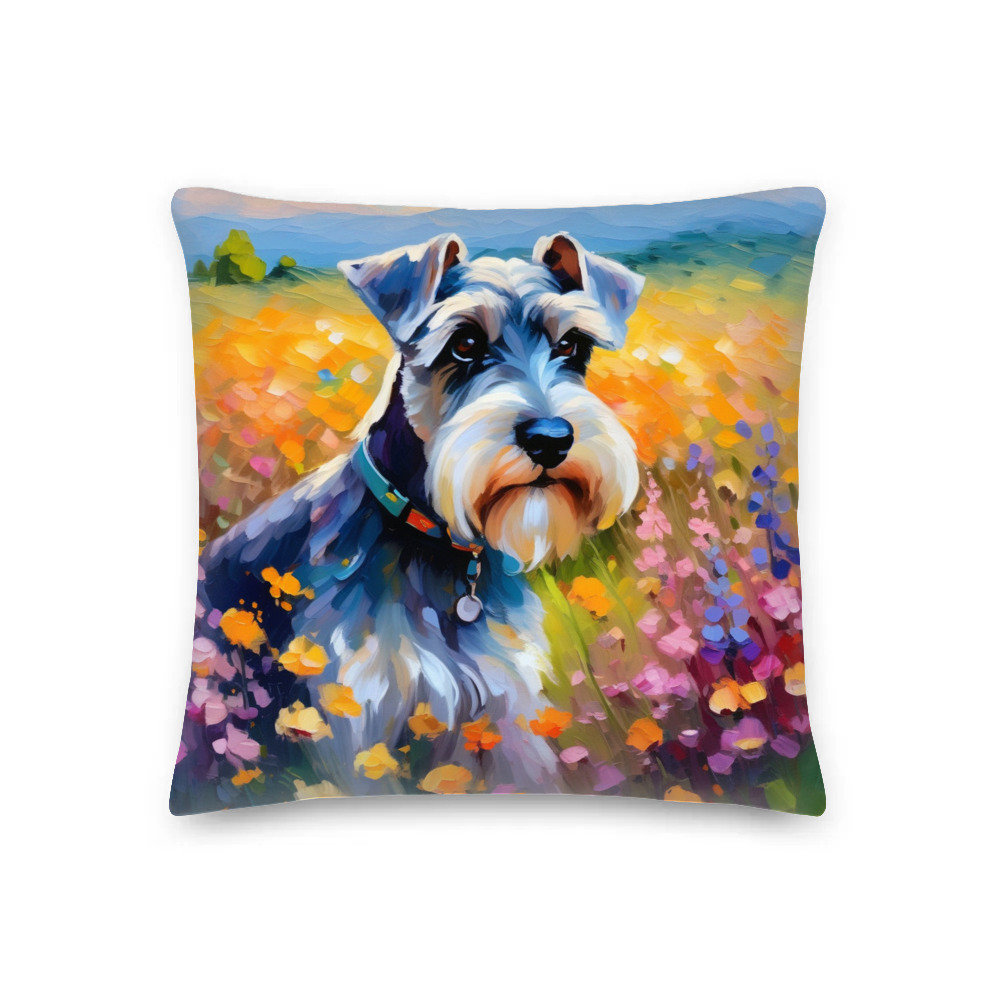 PugMug Custom Miniature Schnauzer Premium Pillow