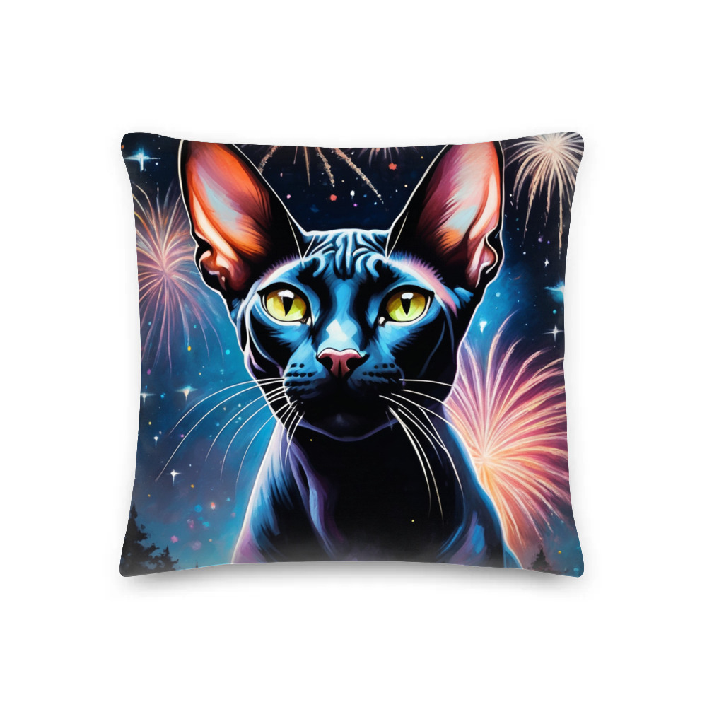 PugMug Custom Black Sphynx Cat Premium Pillow