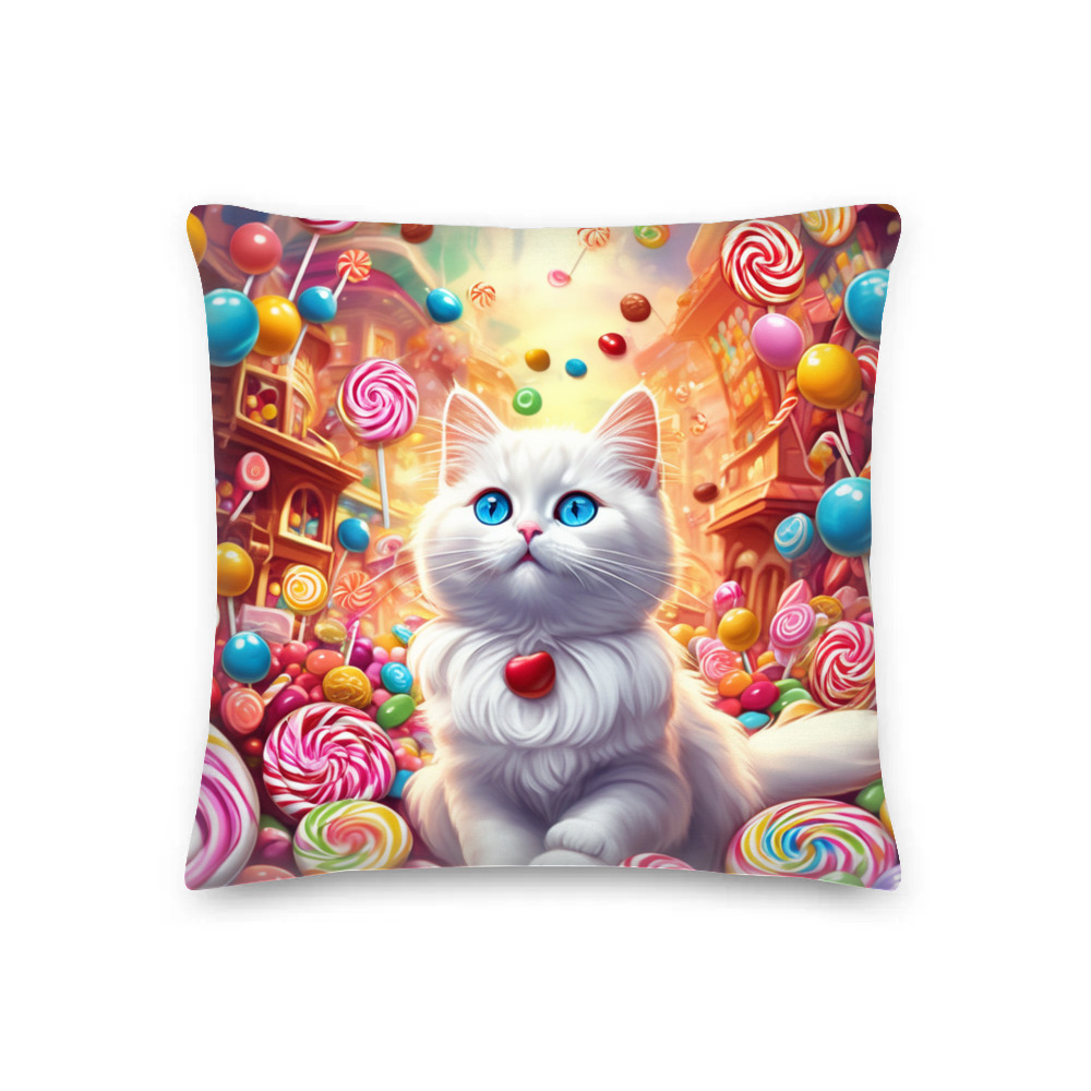 PugMug Custom White Ragdoll Cat Premium Pillow