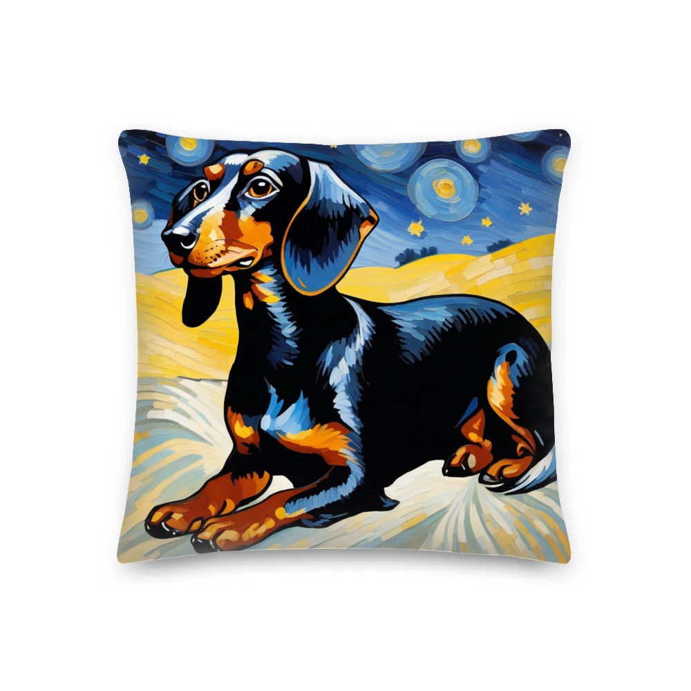 PugMug Custom Black Dachshund Premium Pillow