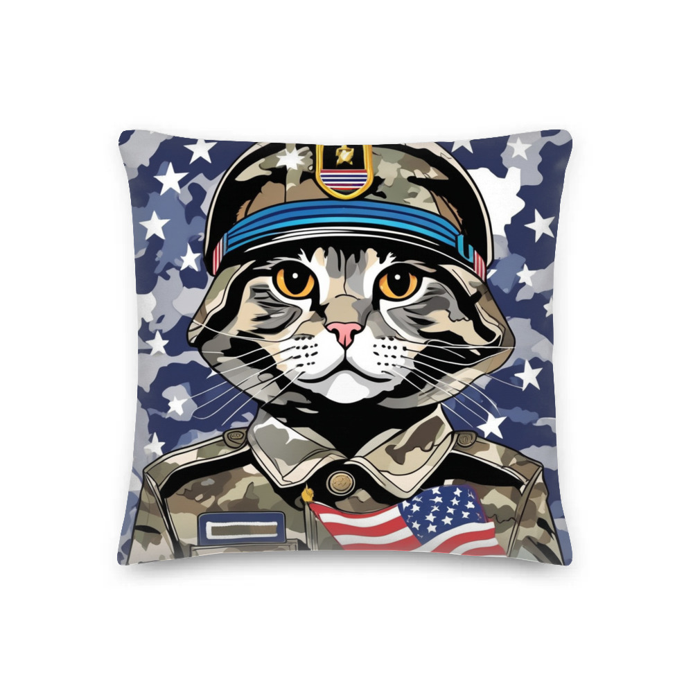 PugMug Custom Tabby Scottish Fold Cat Premium Pillow