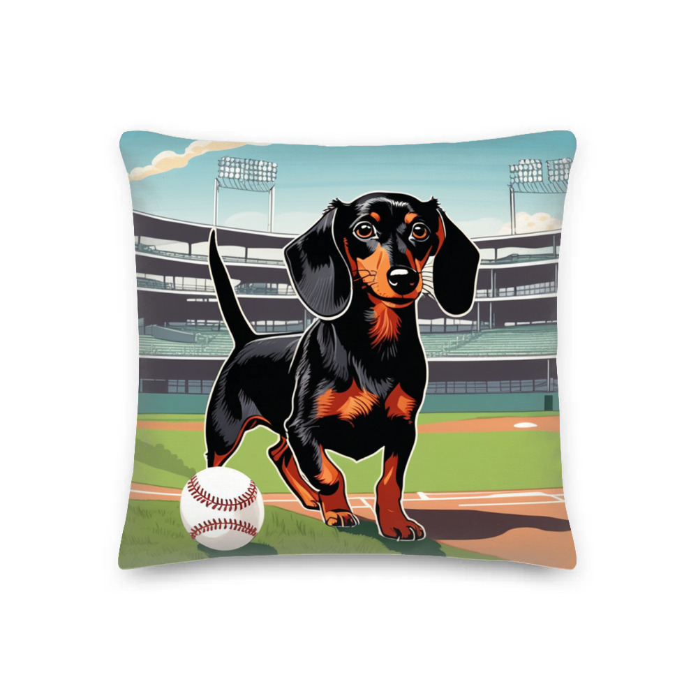 PugMug Custom Black Dachshund Premium Pillow