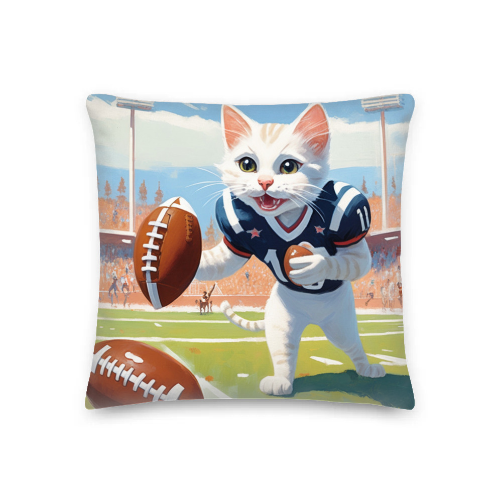 PugMug Custom White Companion Cat Premium Pillow