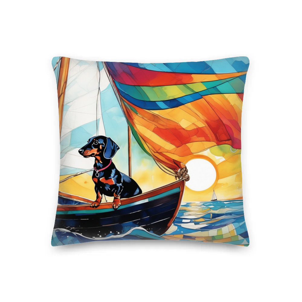 PugMug Custom Black Dachshund Premium Pillow