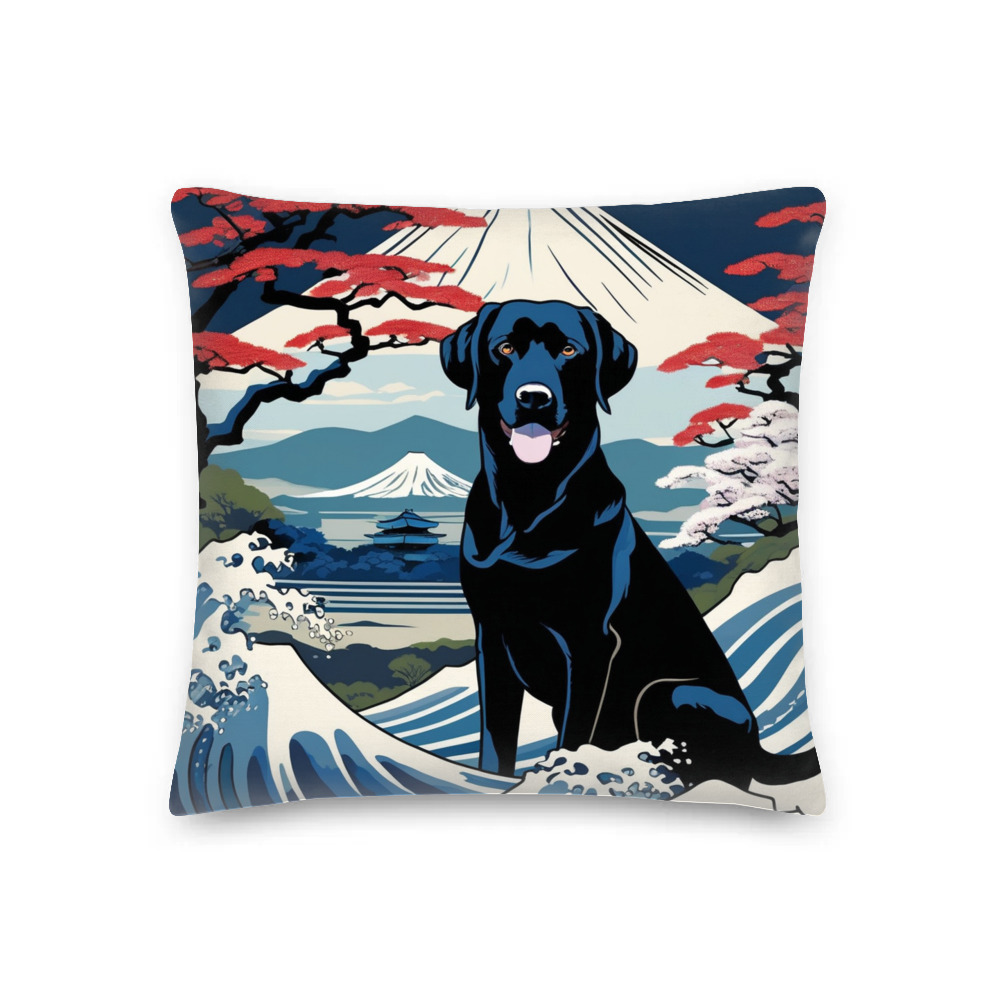 PugMug Custom Black Labrador Retriever Premium Pillow