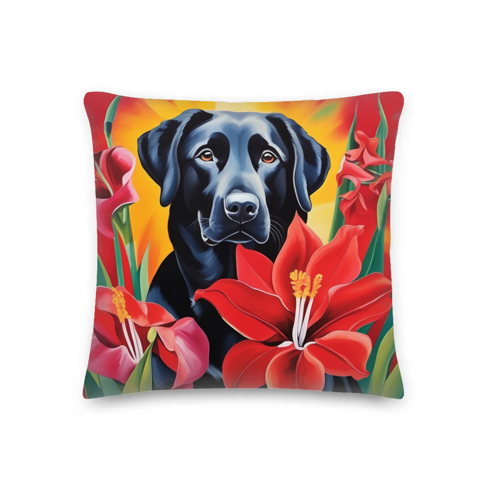 PugMug Custom Black Labrador Retriever Premium Pillow