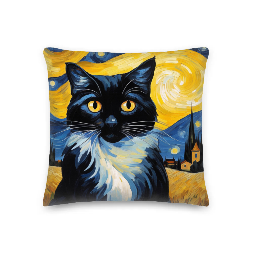 PugMug Custom Black Ragdoll Cat Premium Pillow