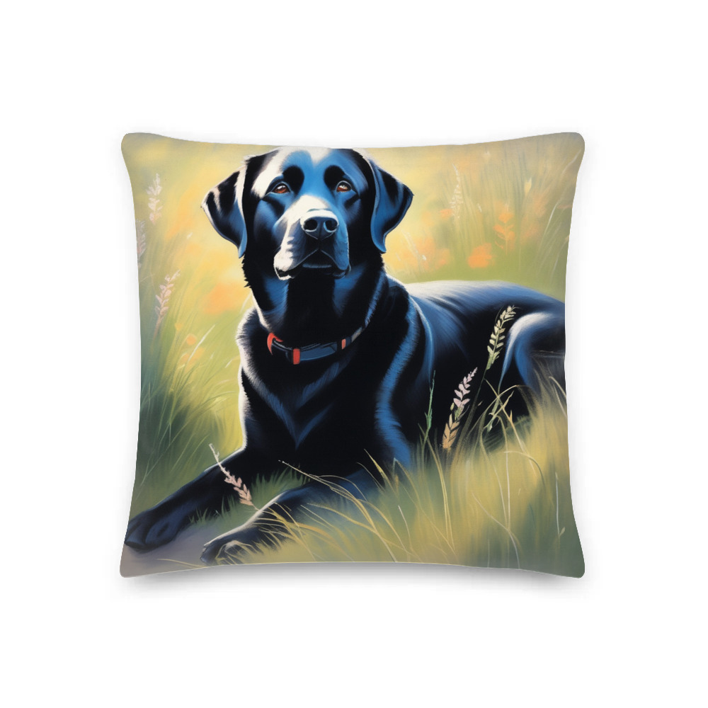 PugMug Custom Black Labrador Retriever Premium Pillow