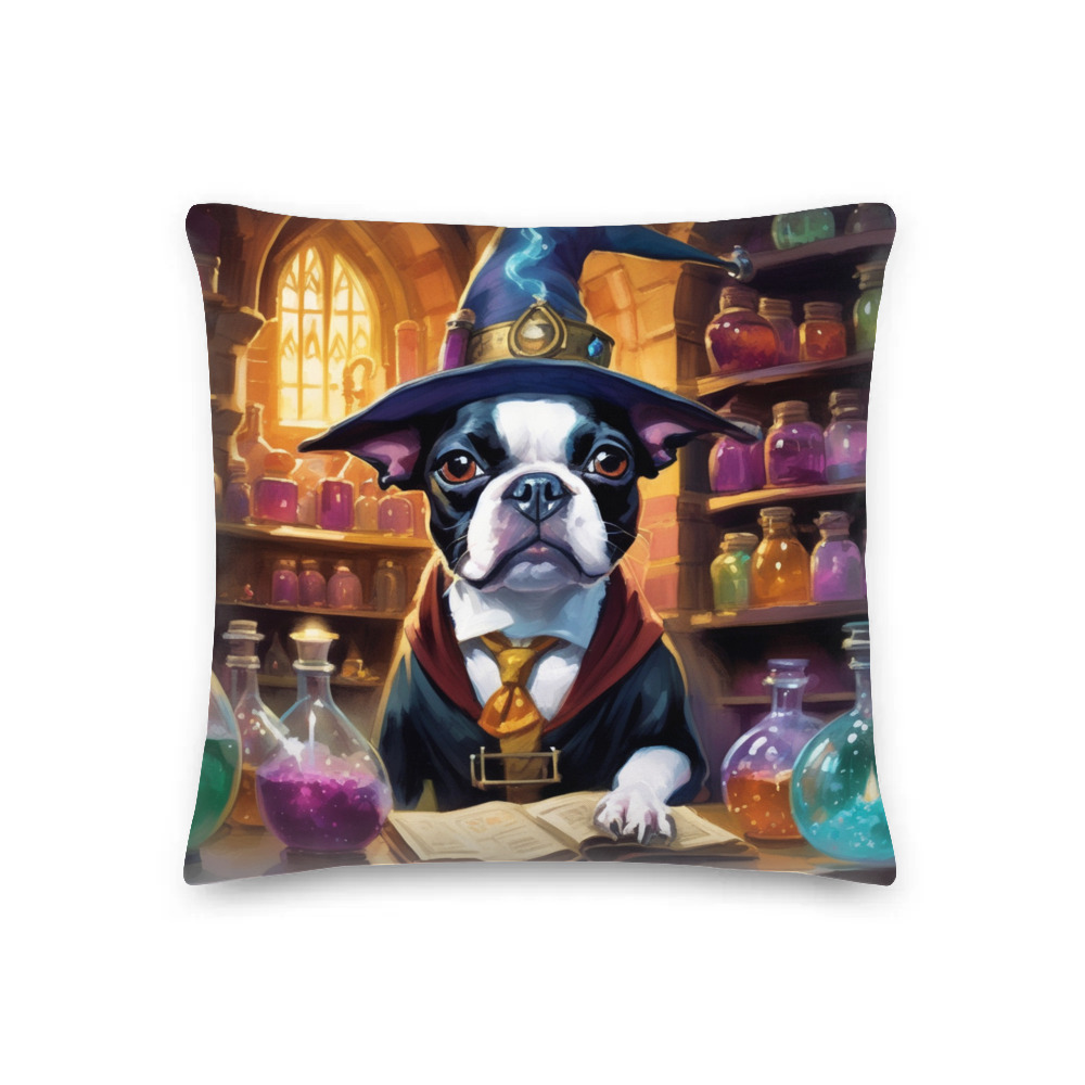 PugMug Custom Boston Terrier Premium Pillow