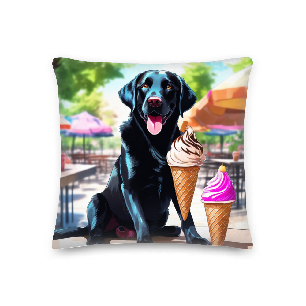 PugMug Custom Black Labrador Retriever Premium Pillow