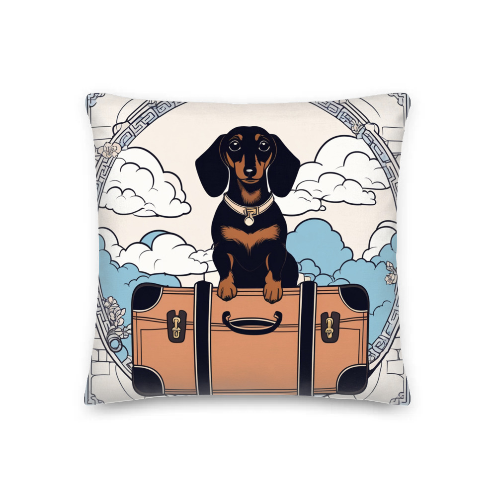 PugMug Custom Black Dachshund Premium Pillow