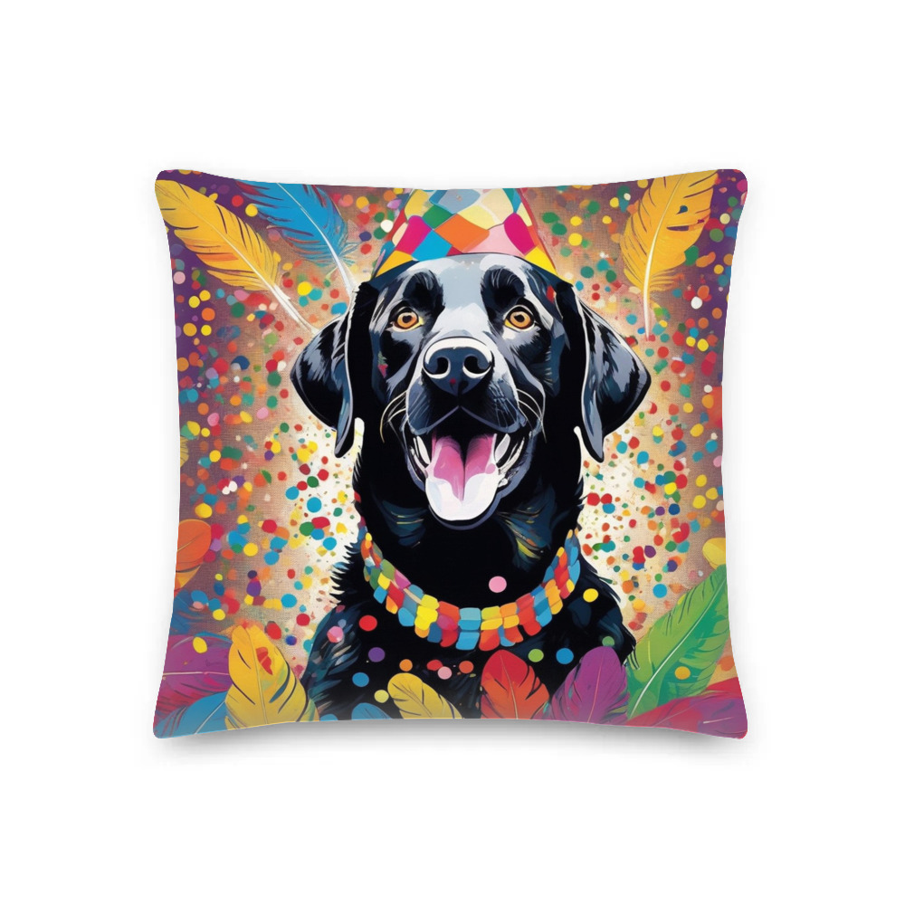 PugMug Custom Black Labrador Retriever Premium Pillow