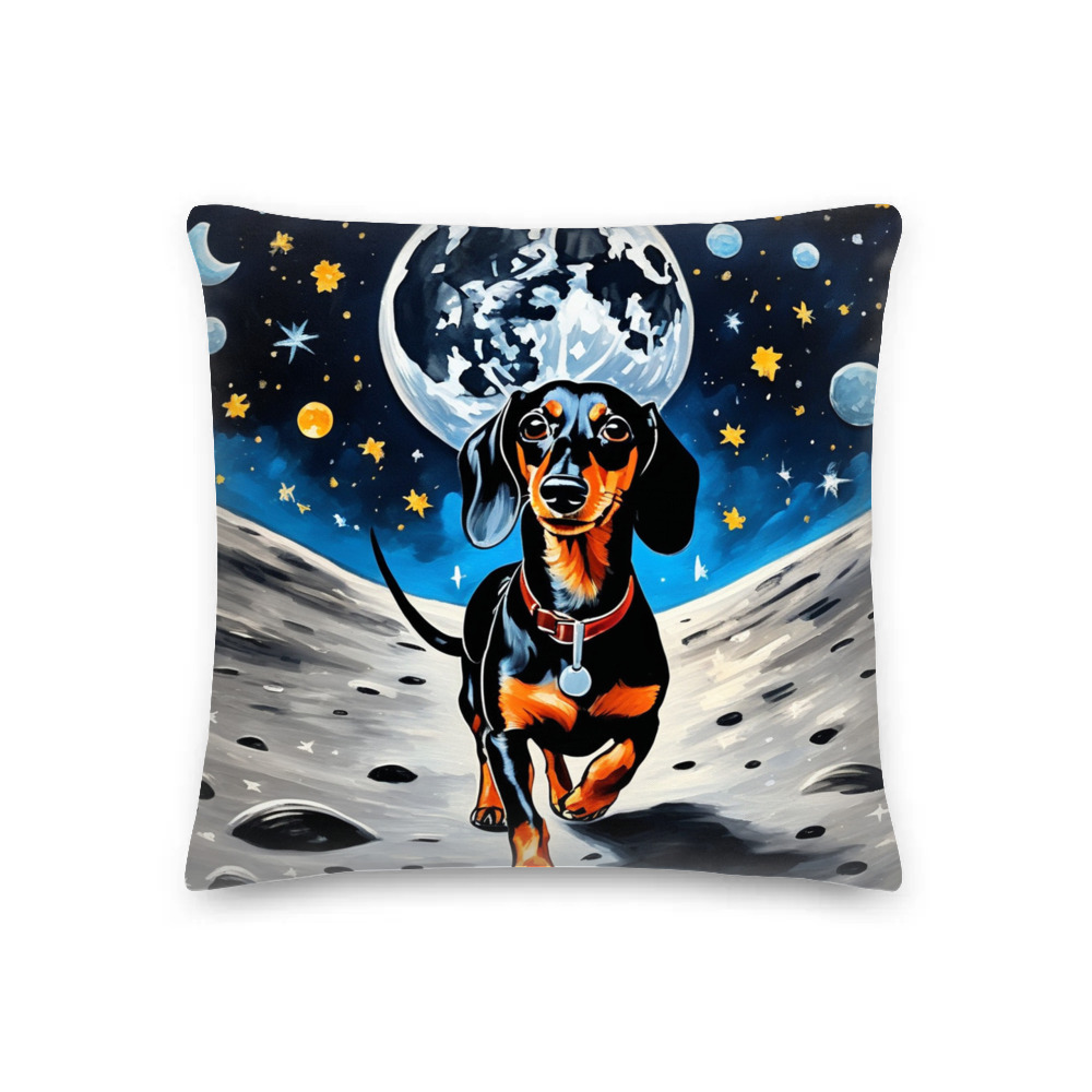 PugMug Custom Black Dachshund Premium Pillow
