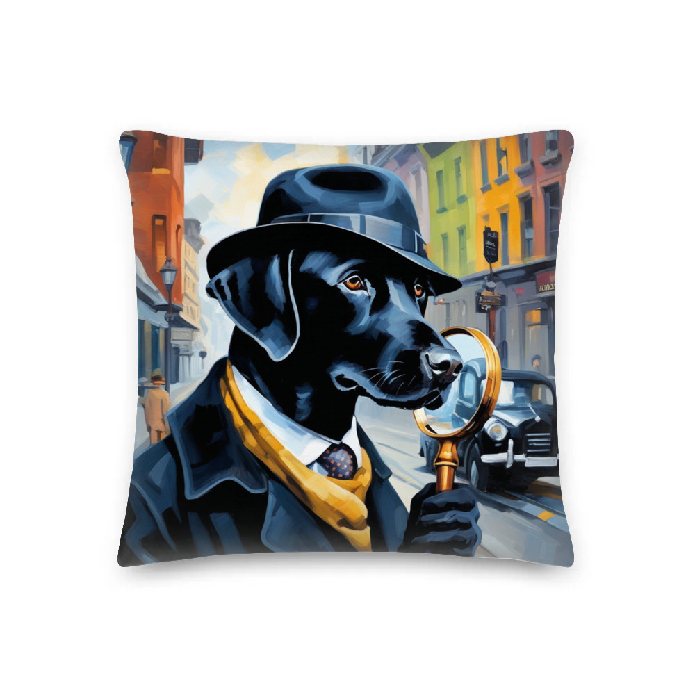 PugMug Custom Black Labrador Retriever Premium Pillow