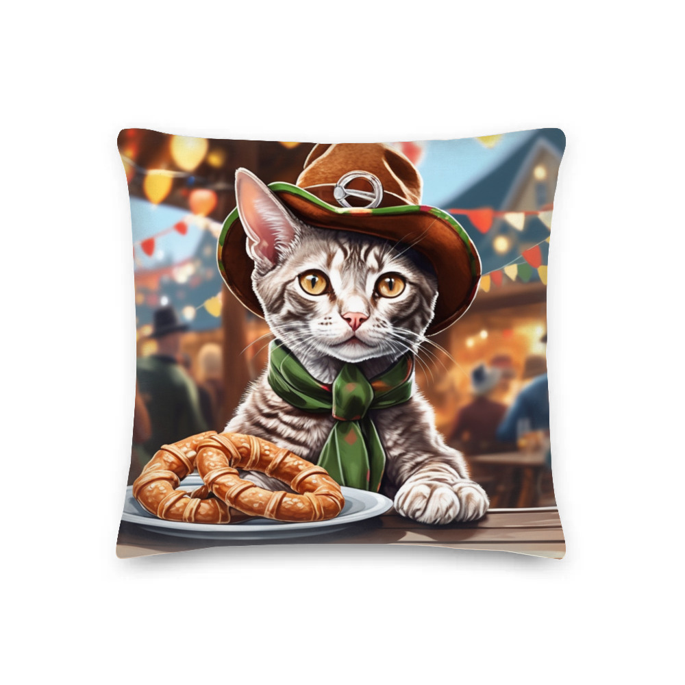 PugMug Custom Tabby Devon Rex Cat Premium Pillow