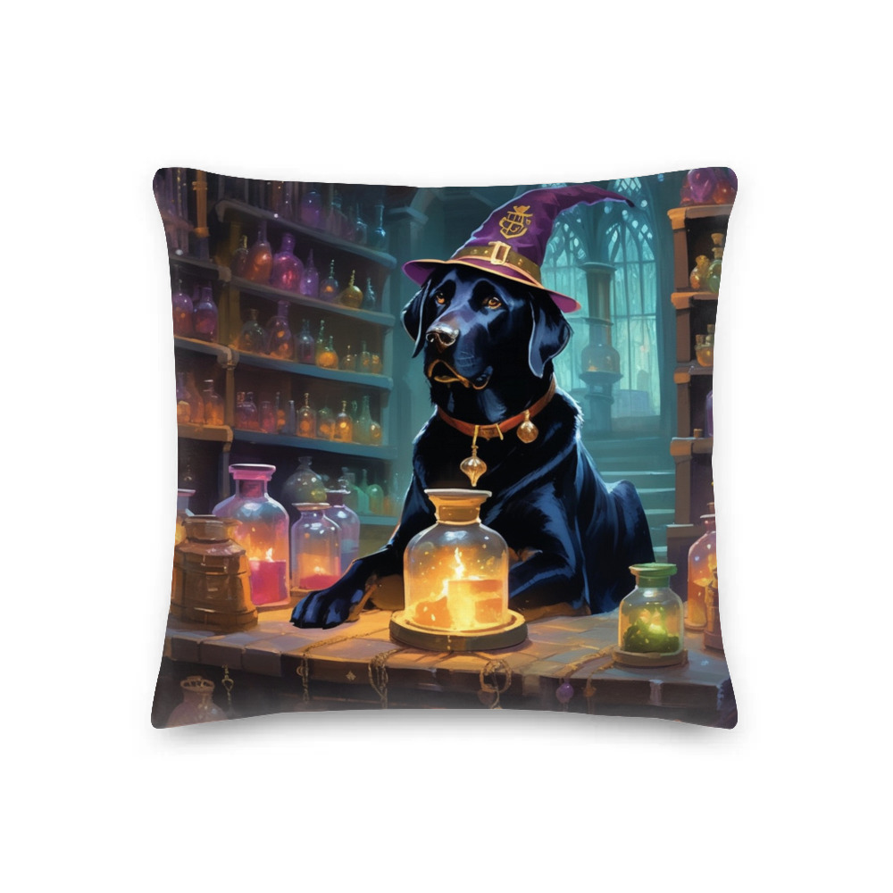 PugMug Custom Black Labrador Retriever Premium Pillow