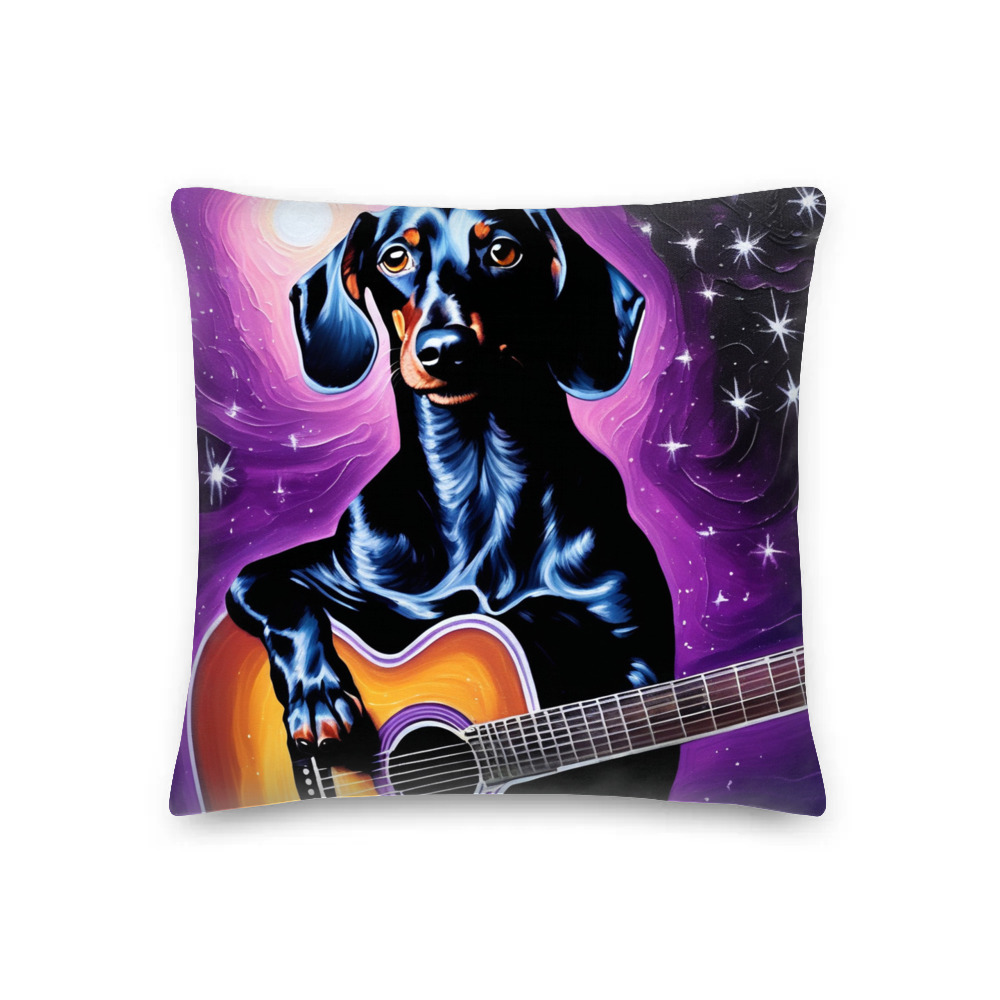 PugMug Custom Black Dachshund Premium Pillow
