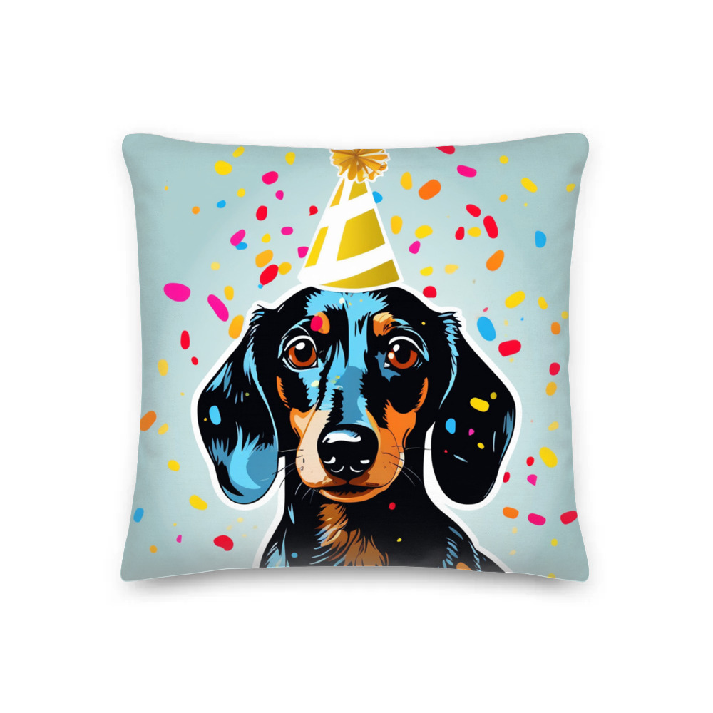 PugMug Custom Black Dachshund Premium Pillow
