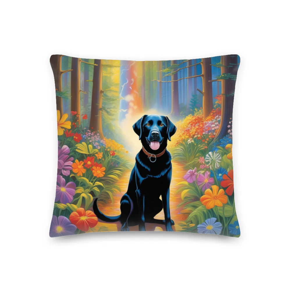 PugMug Custom Black Labrador Retriever Premium Pillow