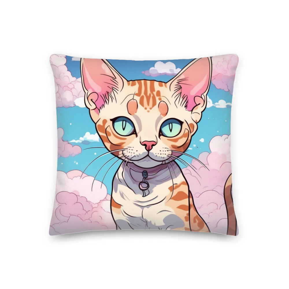 PugMug Custom Tabby Devon Rex Cat Premium Pillow