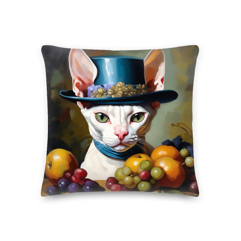 PugMug Custom White Sphynx Cat Premium Pillow