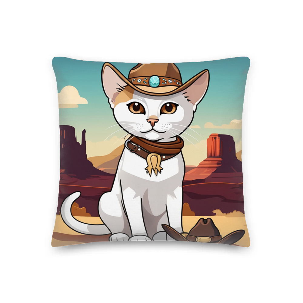 PugMug Custom White Abyssinian Cat Premium Pillow
